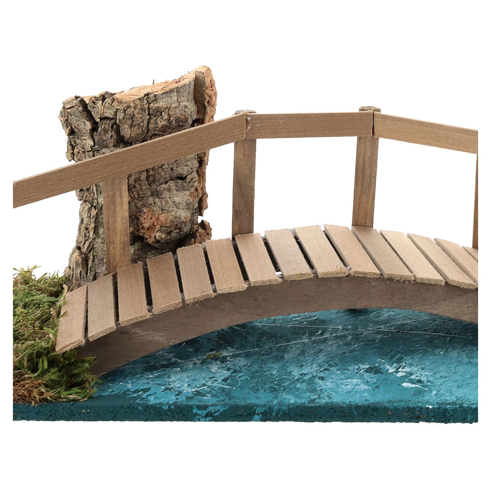 Krippen Brücke Mit Schafen - Holz Dekoration Für Weihnachtskrippe