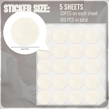 FYSUIMU 100Pcs Wedding Stickers Embossed Envelope Seals with Love Self-Adhesive Label Decals for Greeting Card Invitation Party Favor Decor
