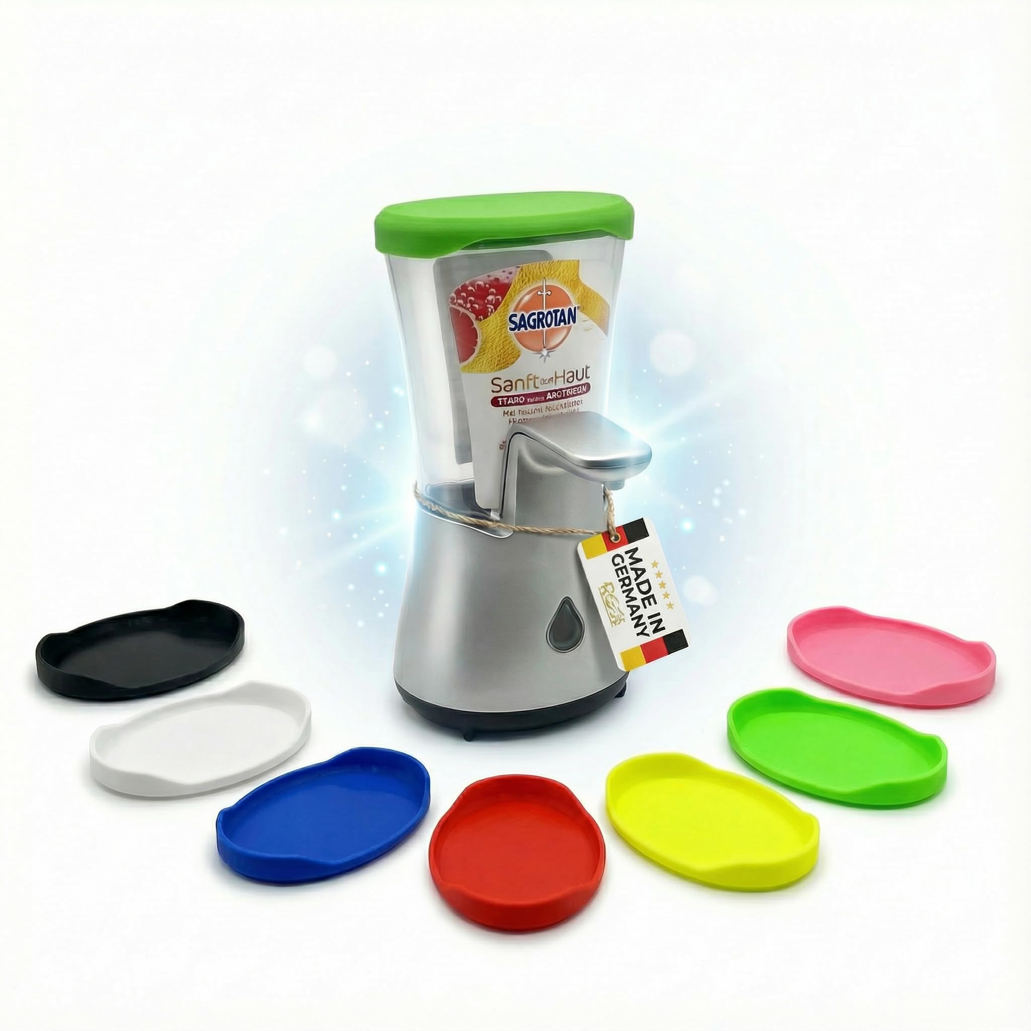 R-Satz Shop Green Lid For Sagrotan No Touch Soap Dispenser - Closure Cap Refill - Choice Of Colours (Green)