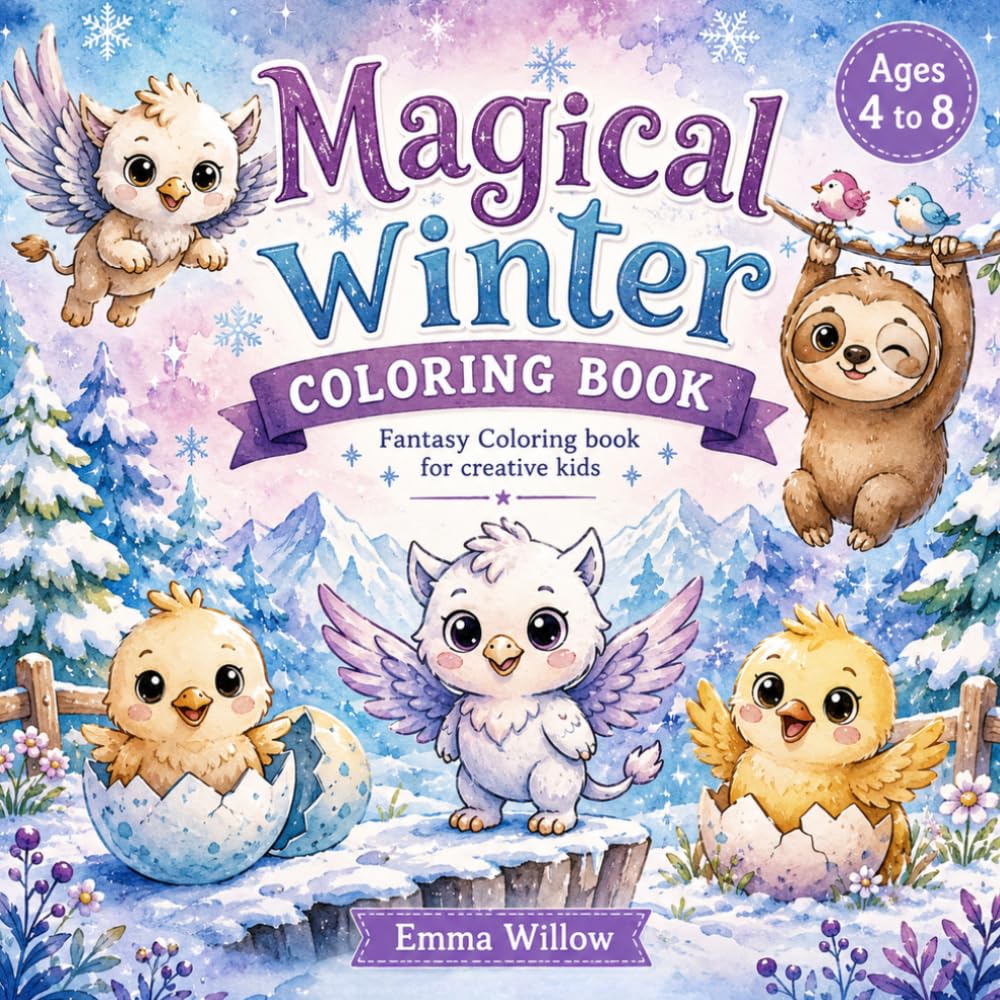 Bold and Easy Coloring Book: 50+ Simple and Cute Designs for Kids, Toddlers, and Preschoolers Ages 4-8: Big Outlines for Little Hands with Single-Sided Pages to Prevent Bleed-Through
