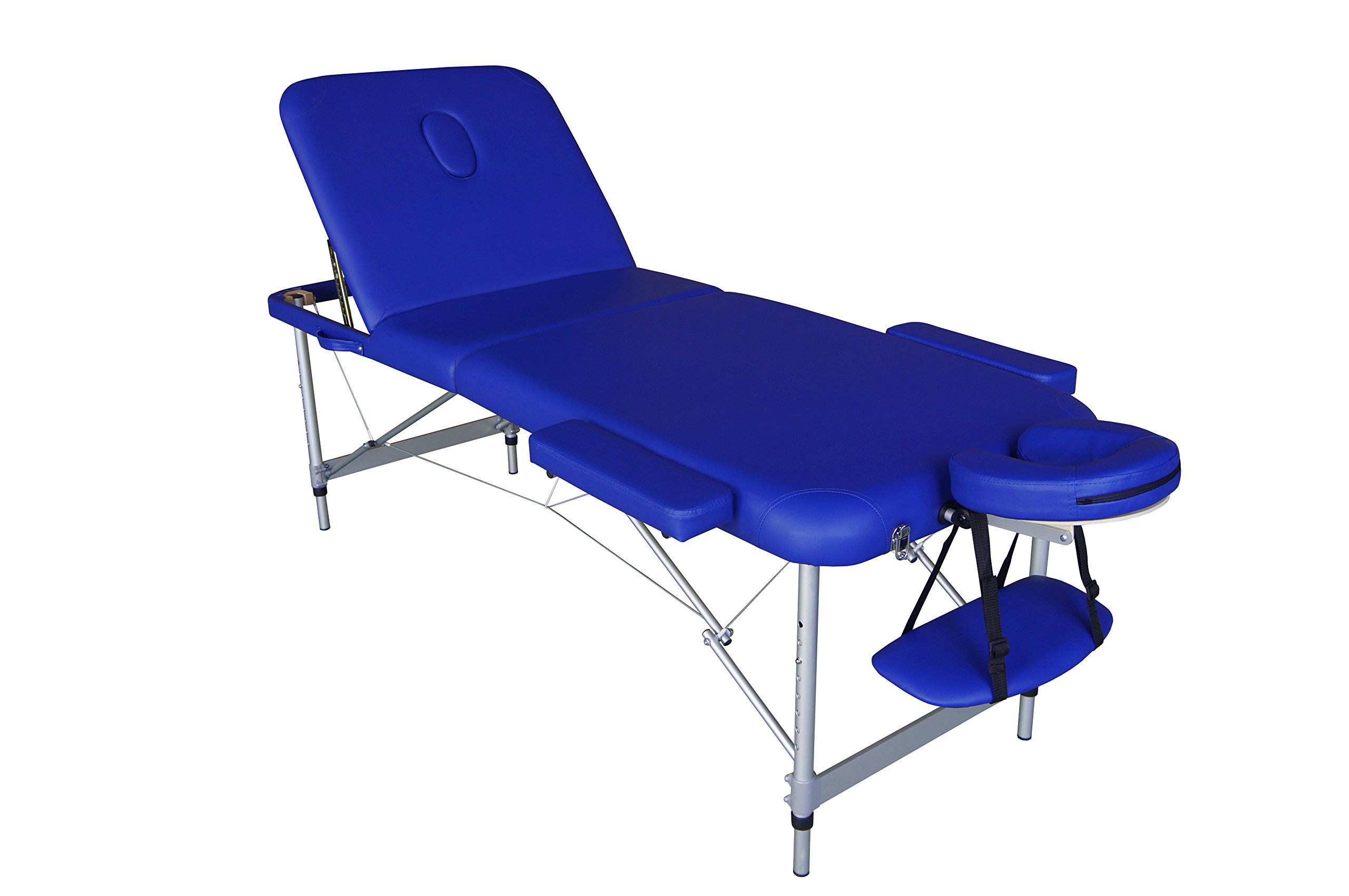 EUROPA Lettino Portatile in Alluminio per Massaggi, Estetica, Tattoo e Terapie - Leggero, Regolabile e Resistente, Ideale per Professionisti e Centri Estetici (Blue)