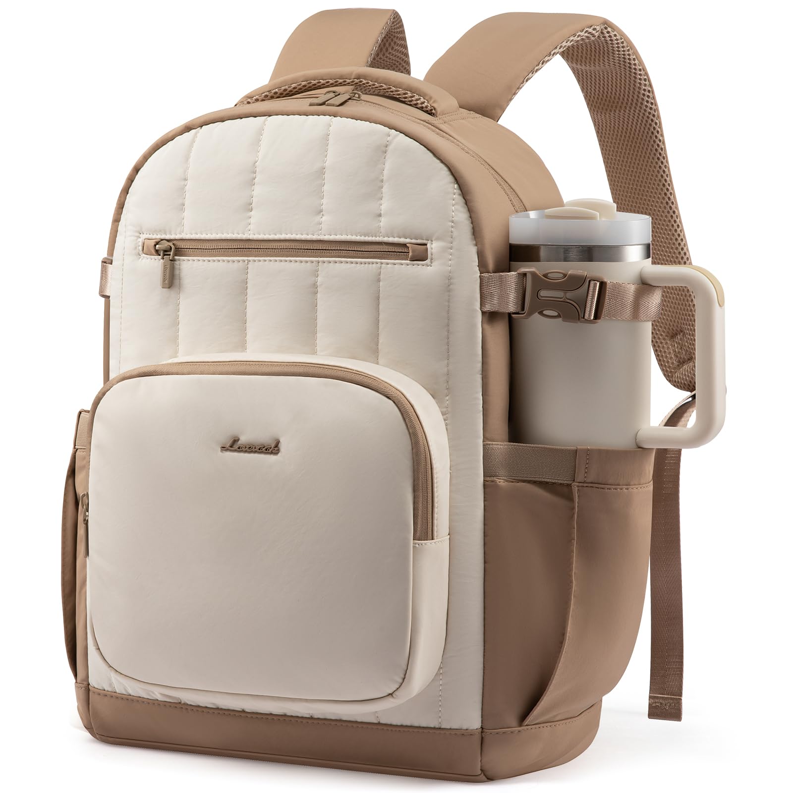 LOVEVOOK Rucksack Damen, 15,6 Zoll Leichter Schulrucksack Teenager mit Laptopfach, Puffer Wasserdicht Schultasche Backpack Women Tagesrucksäcke Arbeitstasche Lehrertasche für Uni Schule Reise Arbeit