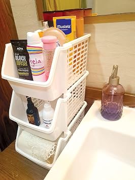 EYNEL 5 Multi-Purpose Multi-Storey Snap Organizer, Practical Under-Sink Sink Sink - Countertop Refrigerator Kitchen Bathroom Washing Machine Home Organizer Plastic Basket (5 Pieces - Anthracite)