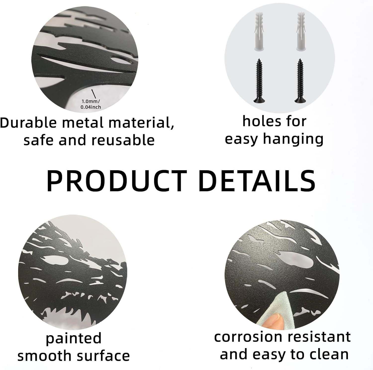 Dragon Metal Wall Art Medieval Decor Fantasy Decorations for Living Room Bedroom Office Man Cave Decor for Men Dragon Lover's Gifts (14.2 In X 11.4 In Black） - Image 7