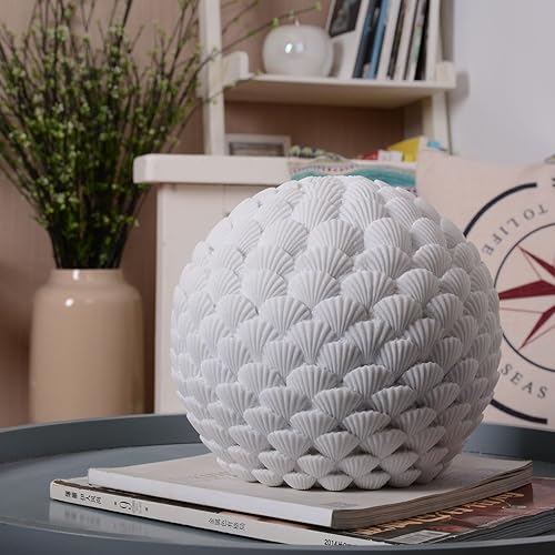 Miniatura 4 de HAUCOZE Estatua de conchas decoración océano escultura artes regalos modernos figura poliresina 8.3 pulgadas