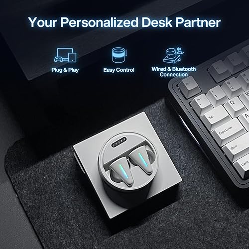 Miniatura 6 de Angry miao CYBERBLADE Auriculares inalámbricos para juegos, auriculares Bluetooth con cancelación activa de ruido con micrófono, auriculares de baja