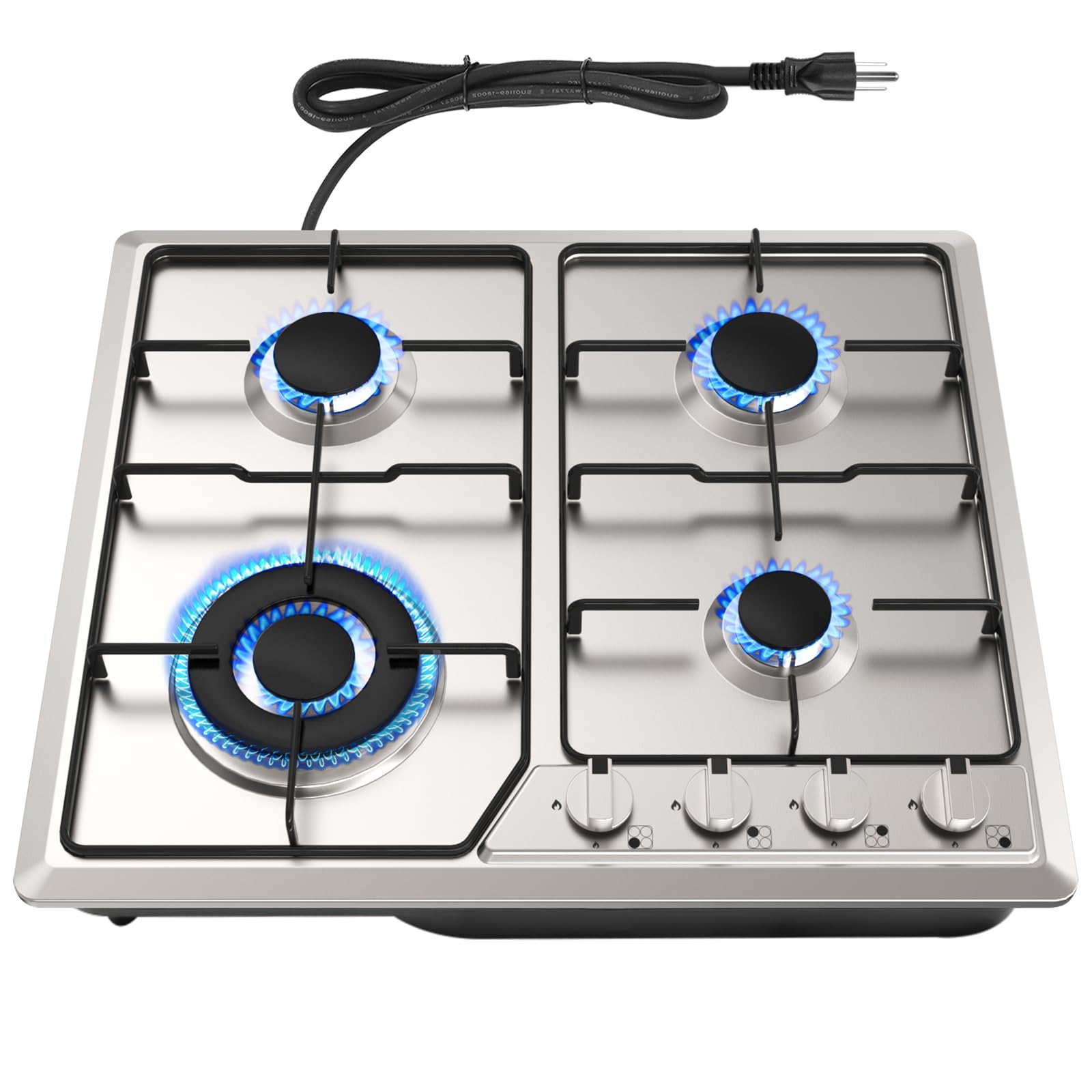 Snapklik.com : Borrallio Gas Cooktops 23x20 Inch, Built-in Stainless