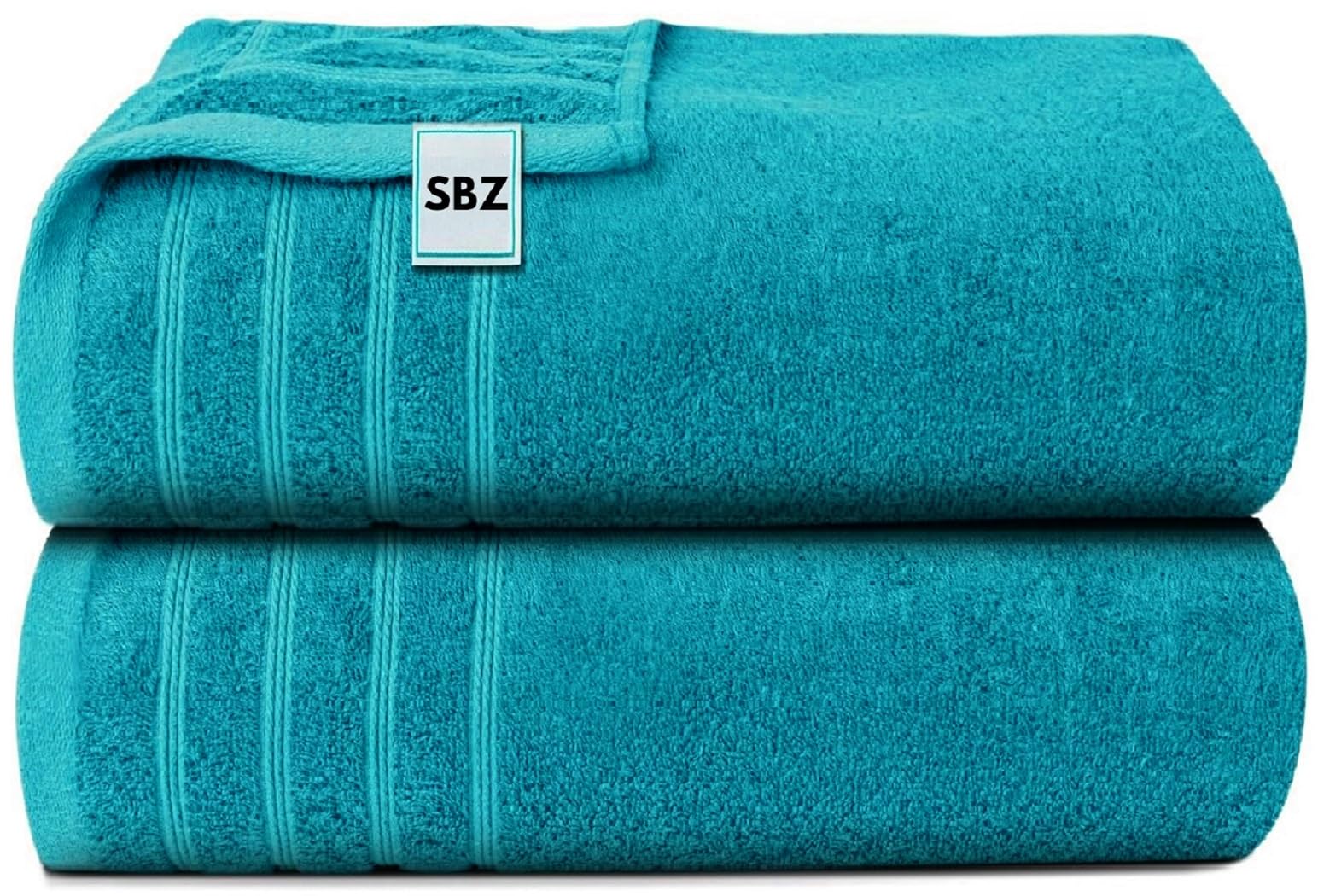 Luxury 100% Cotton 2 x Jumbo Bath Sheets Extra Large Towels Premium Quality Quick Dry Lint Free Soft Towels (TEAL/TURQUOISE) โ image 1