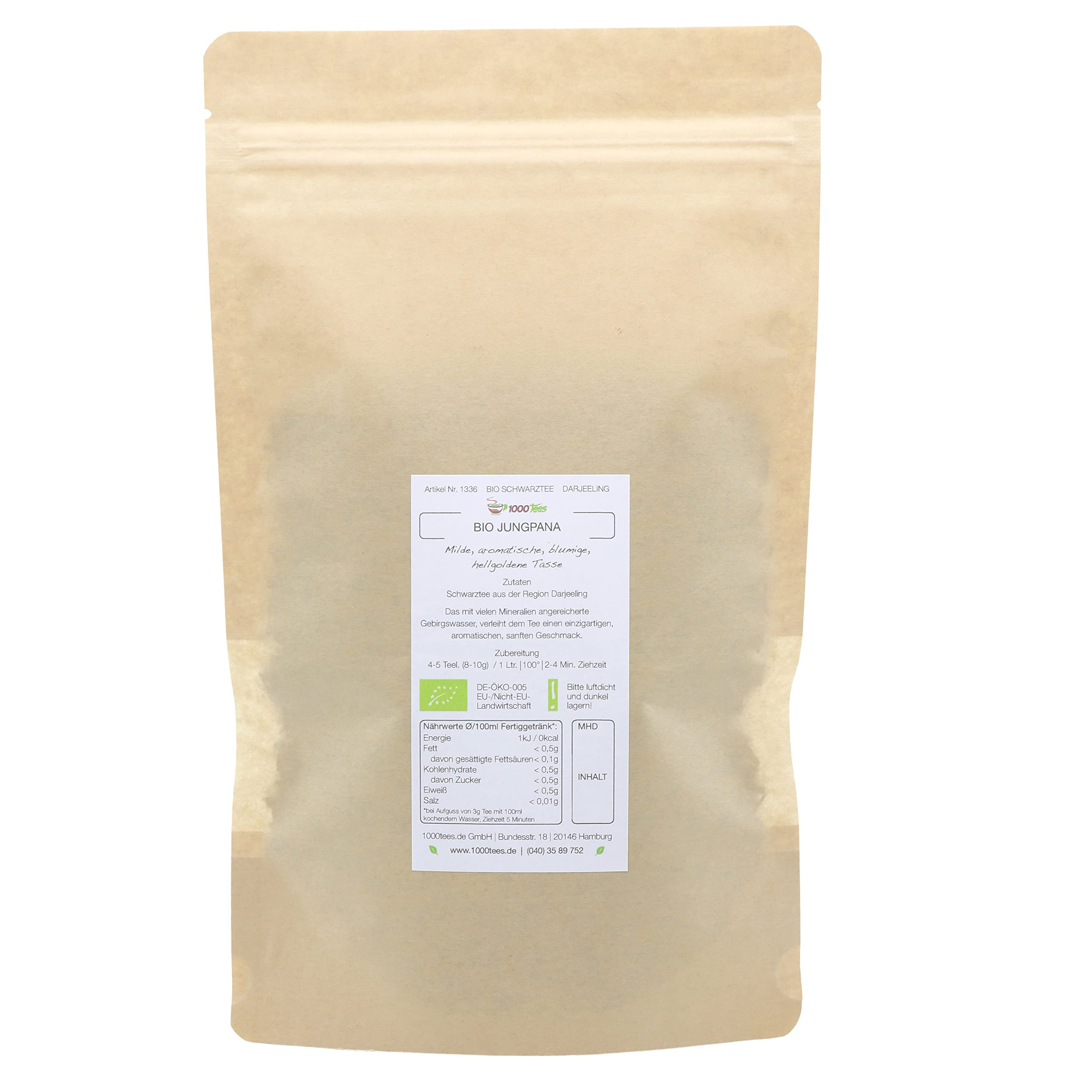 Schwarztee BIO Jungpana First Flush aus Darjeeling, mild, blumig, frisch abgefüllt