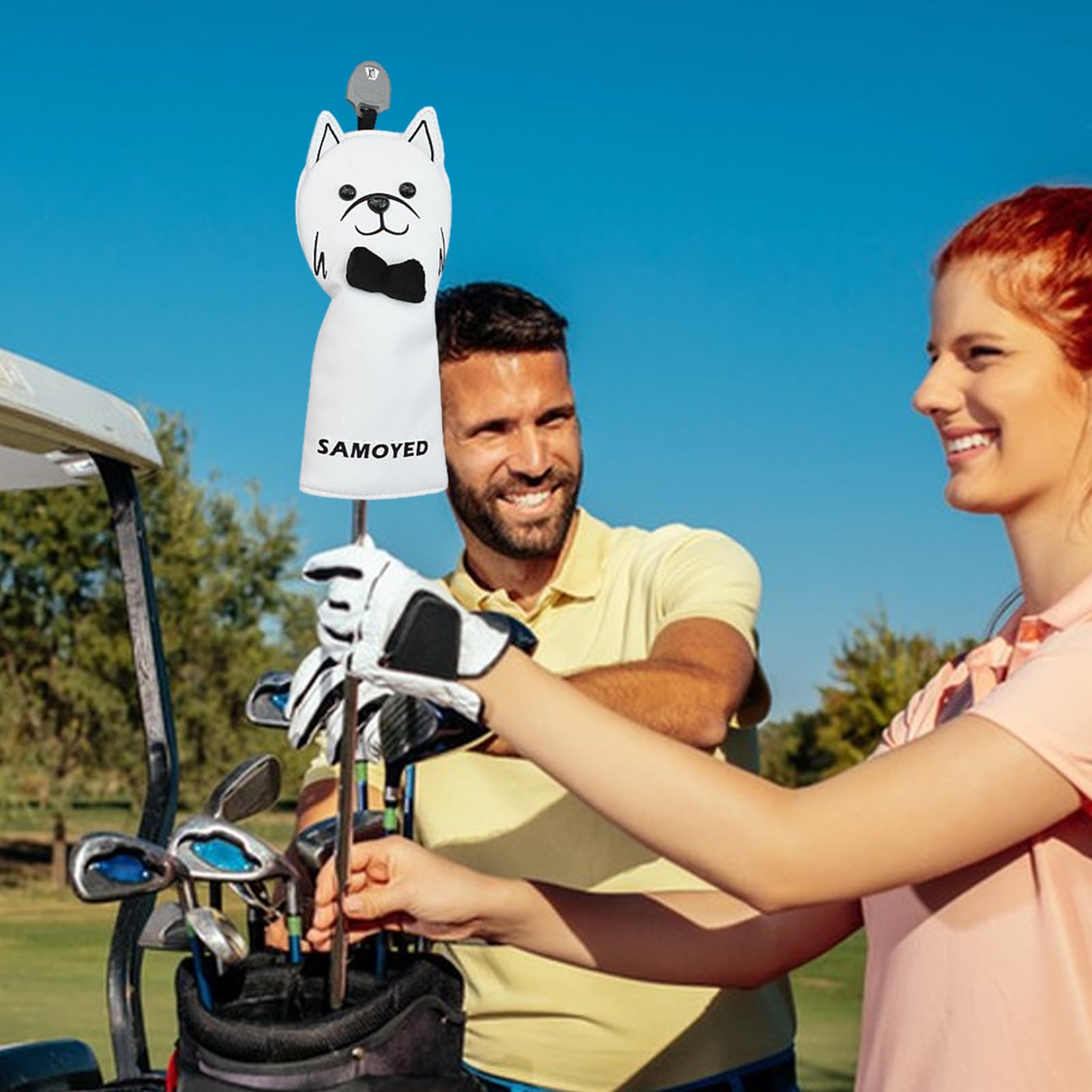Pokrowiec na kij golfowy, 4 x pokrowce na głowę do kijów golfowych, stylowe pokrowce ochronne z miękką pluszową podszewką, pasują do praworęcznych miotaczy