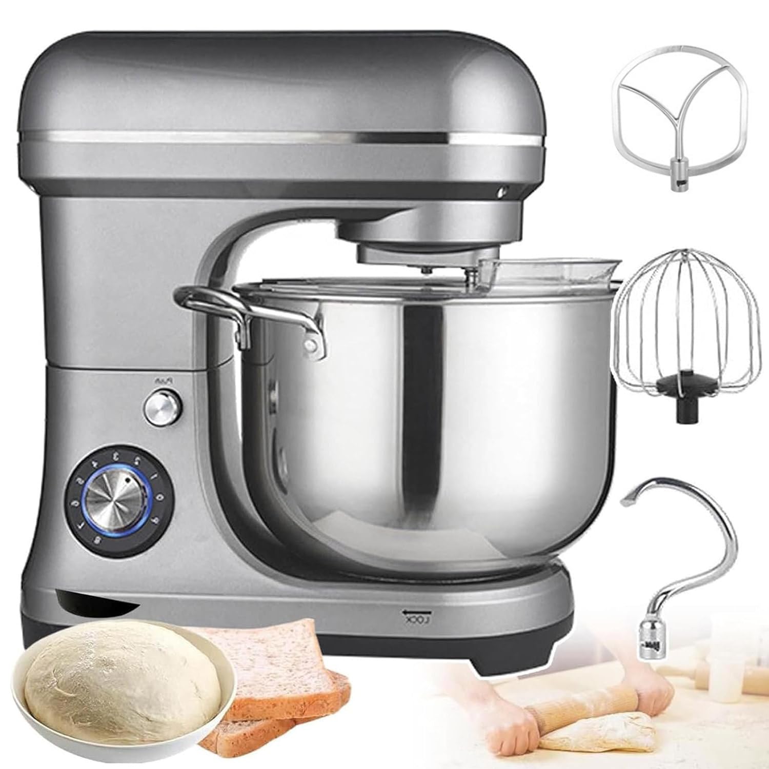 Impastatrice planetaria professionale automatica,frullatore multifunzione per pizza da 2000W,impastatrice da 11 litri con gancio impastatore,impastatrice elettrica per pane, torte, gancio, frusta