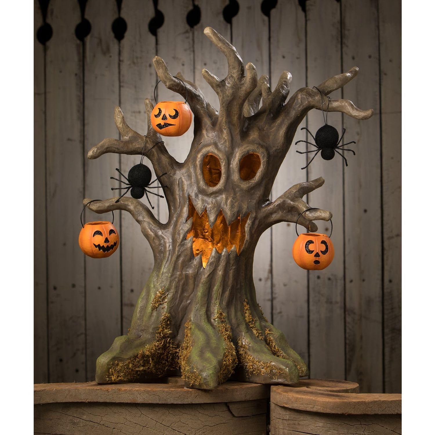 Bethany Lowe Happy Haunting Tree Centerpiece Lantern, Paper, Brown, TD3150