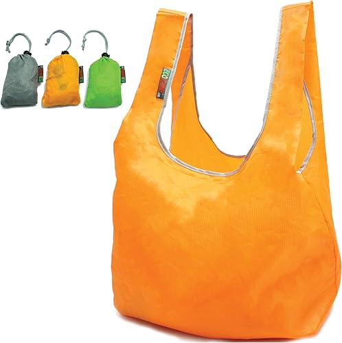 EcoJeannie 3 bolsas de nylon súper fuerte Ripstop plegable reutilizable bolsa de compras de comestibles con bolsa incorporada disponible en Yaxa Venezuela