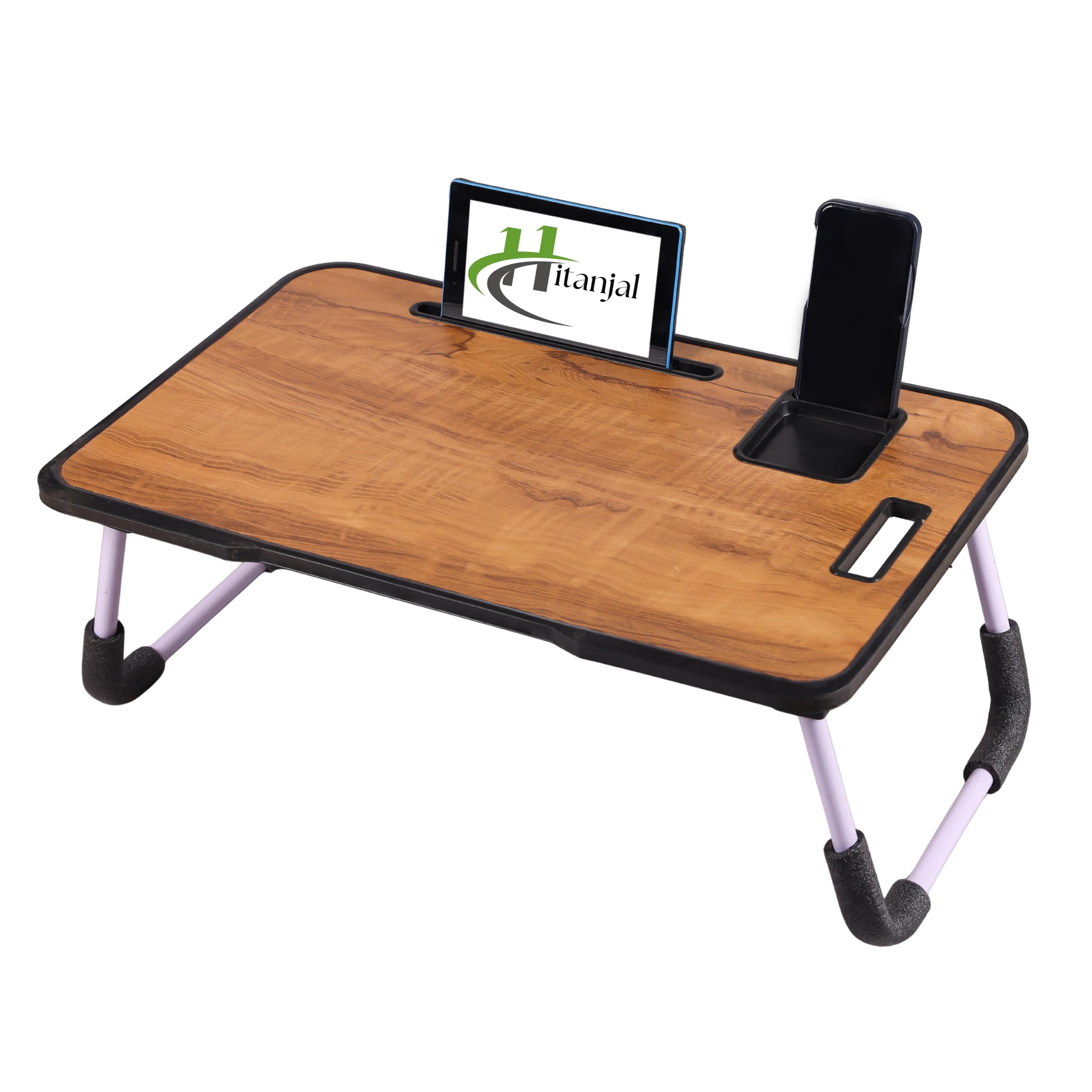 Foldable Wooden Mini Laptop Table for Bed, Study Table with Drawer, Mobile Holder (New Wood)-picture-14