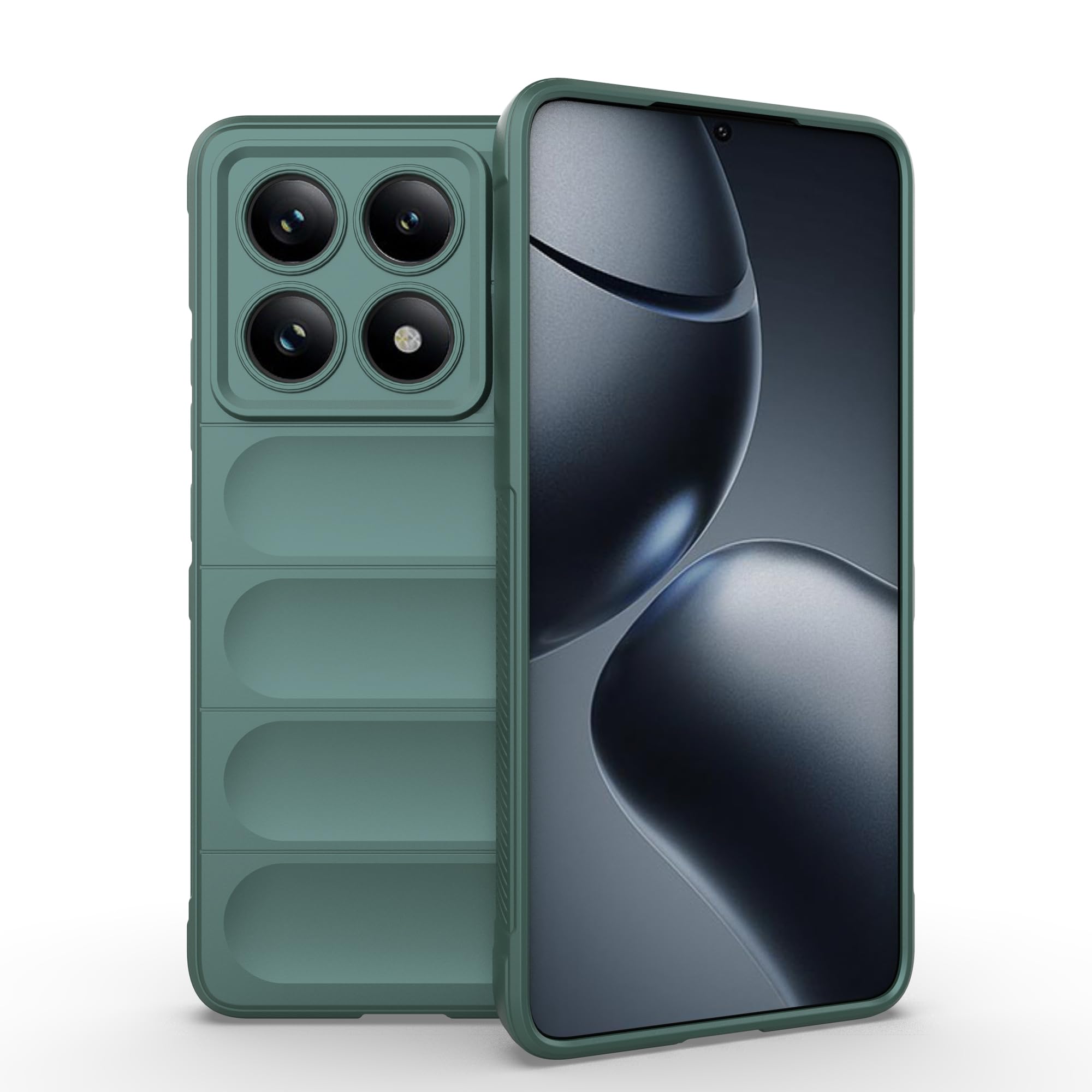 ESHUYI® Custodia Silicone Liquido per Xiaomi 14T 5G con Protezione Anti-Germi e Fodera in Microfibra, Cover in Silicone a Antiurto 360°, Verde
