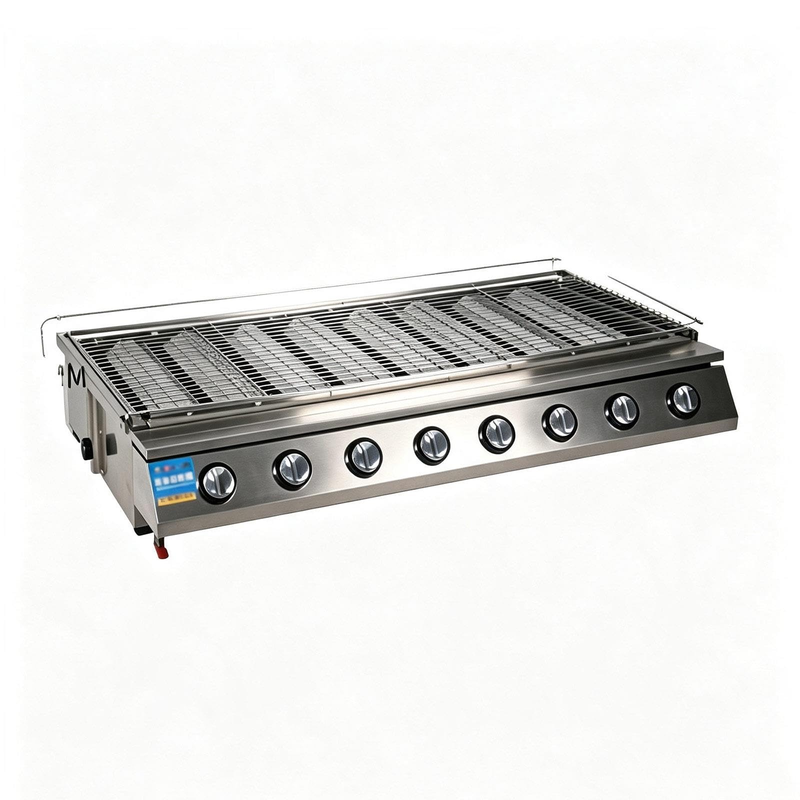 Profesjonalny Ruszt Stołowy Stal 4 6 8 Palniki | Grill Zewnętrzny Wyposażony w Osobne Przełączniki, Trwałą Metalową Strukturę oraz Stabilną Wydajność(8 Burner)