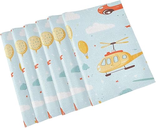 Miniatura 9 de Manteles individuales rústicos personalizados para niños, reutilizables, 6 piezas, 12 x 18 pulgadas, individuales para mesa de comedor elegantes