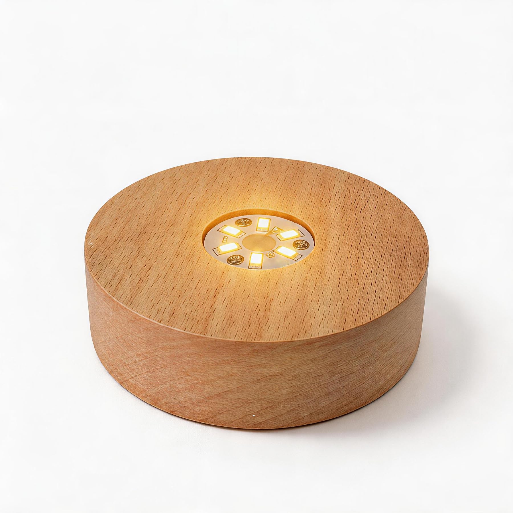 Socle en bois lumineux pour cristal de 10,2 cm idéal pour salon chaleureux