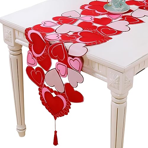 Miniatura 8 de Wehhbtye Paquete de 2 caminos de mesa de fútbol para cocina, camino de mesa de 12 x 71 pulgadas, cancha de fútbol americano con borlas, camino de