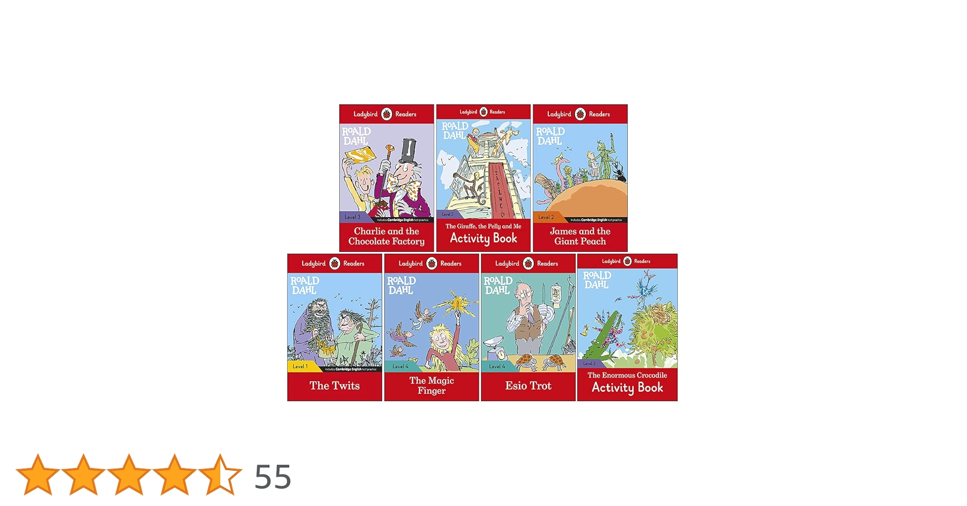 Ladybird Readers Roald Dahl Series 7 Books Set Level 1 - 4