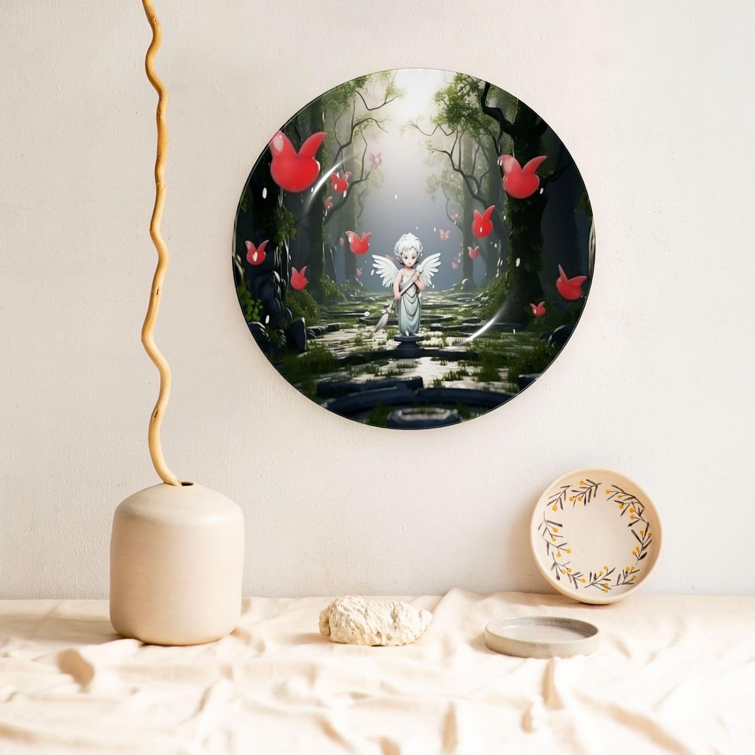 Anime Fantasy Elegant Design Bone China Decorative Plate - Vintage & Modern Aesthetics, Perfect for Gifting and Home Decoration 8in image 5