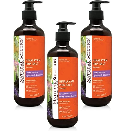 Miniatura 8 de Natural Solution Champú, aceite orgánico de lavanda y marula con sal rosa del Himalaya, calmante e hidratante, cuidado diario para todo tipo de