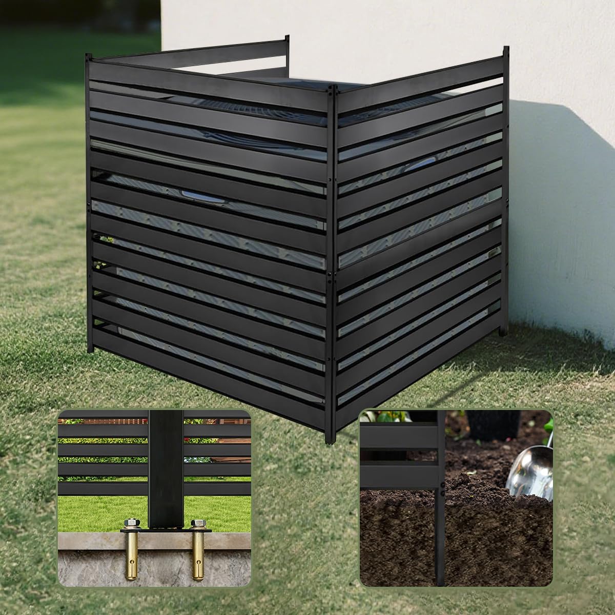 38" W x 42" H Air Conditioner Fence 3 Panel- Air Conditioner Fence Screen, Outdoor Enclosure for Pool Equipment Trash Can Privacy Fencing Panels ，Applicable to Metal Fencing for Backyards and Patios