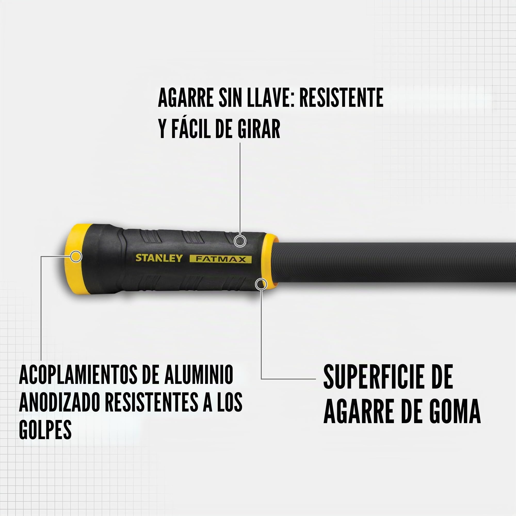 STANLEY BDS918504 Fatmax - Manguera de tela con acoplamiento giratorio de riego, 50 pies x 5/8 pulgadas, gris, 50 pies