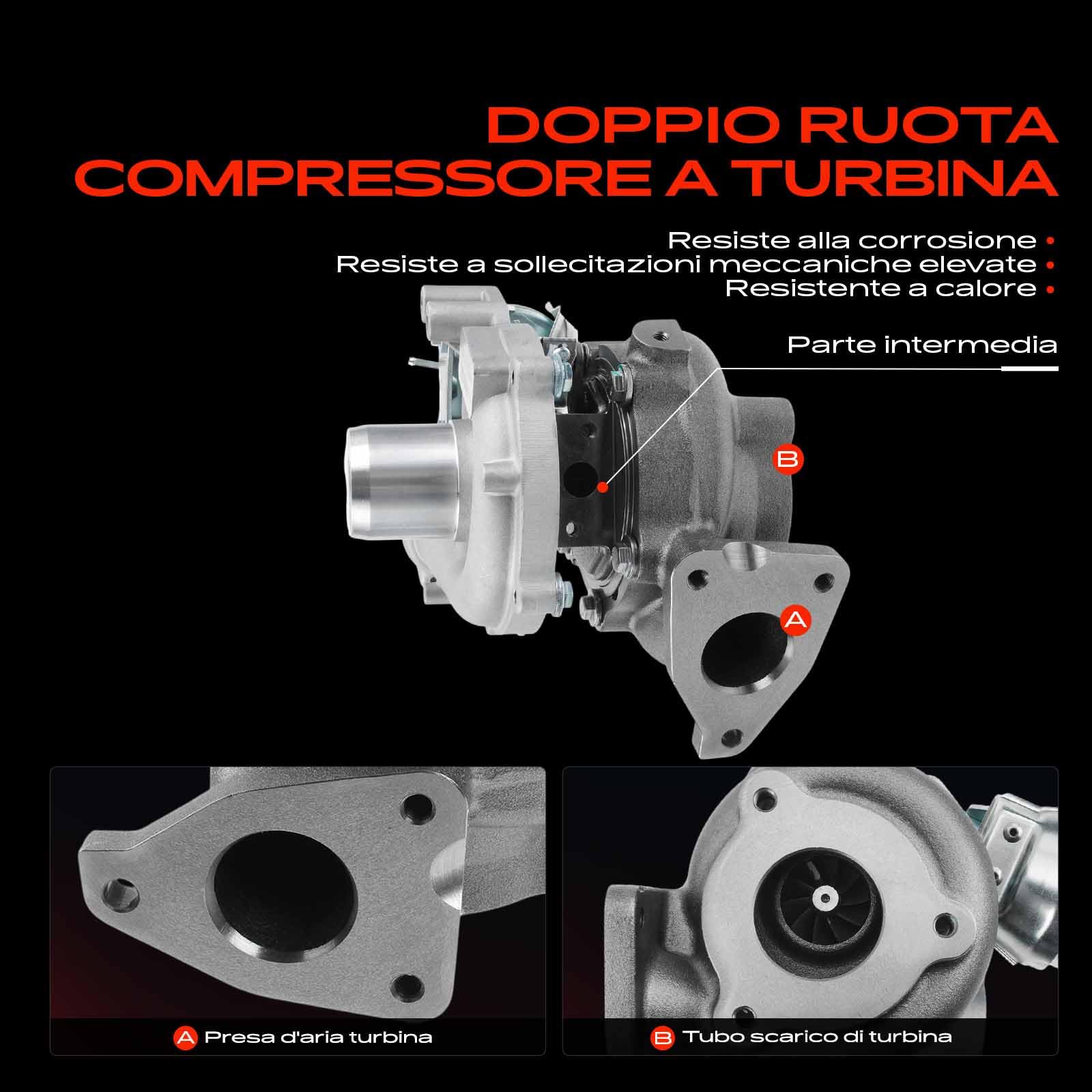 Frankberg Turbocompressore 54389700005 | Compatibile con: Scénic III JZ0/1, X-Trail T32 T32R T32RR, M.e.g.a.n.e III Grandtour KZ0/1