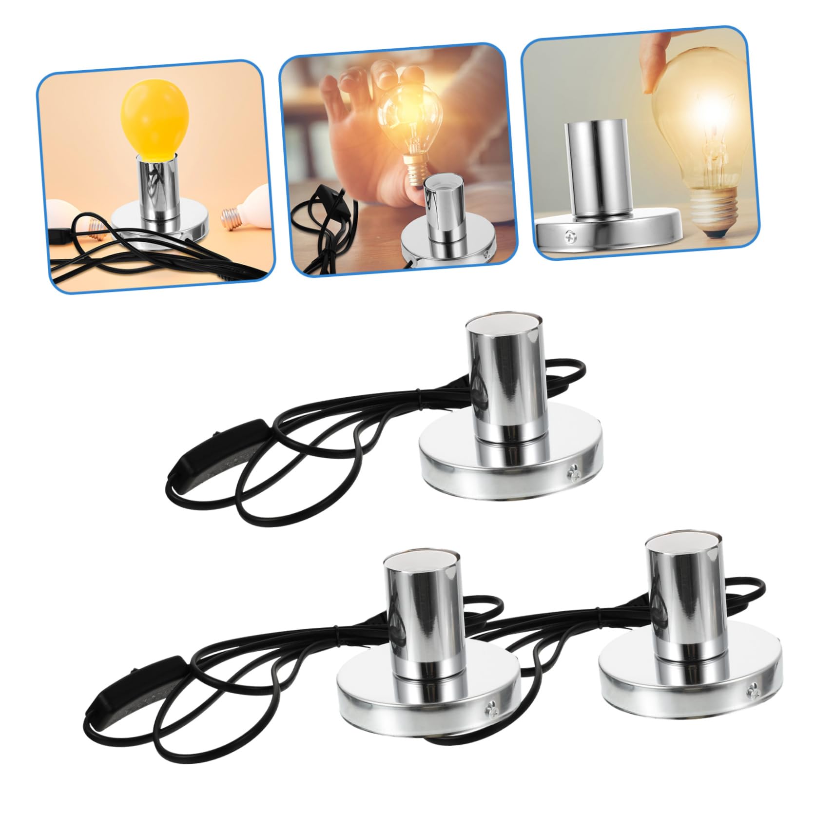 HOMSFOU 3stücke Lampenfassung Mit Kabel Tischlampenfuß Glühbirnenhalter Für Diy Beleuchtung Kompatibel Mit Birnen Für Heim Büro Und Bar