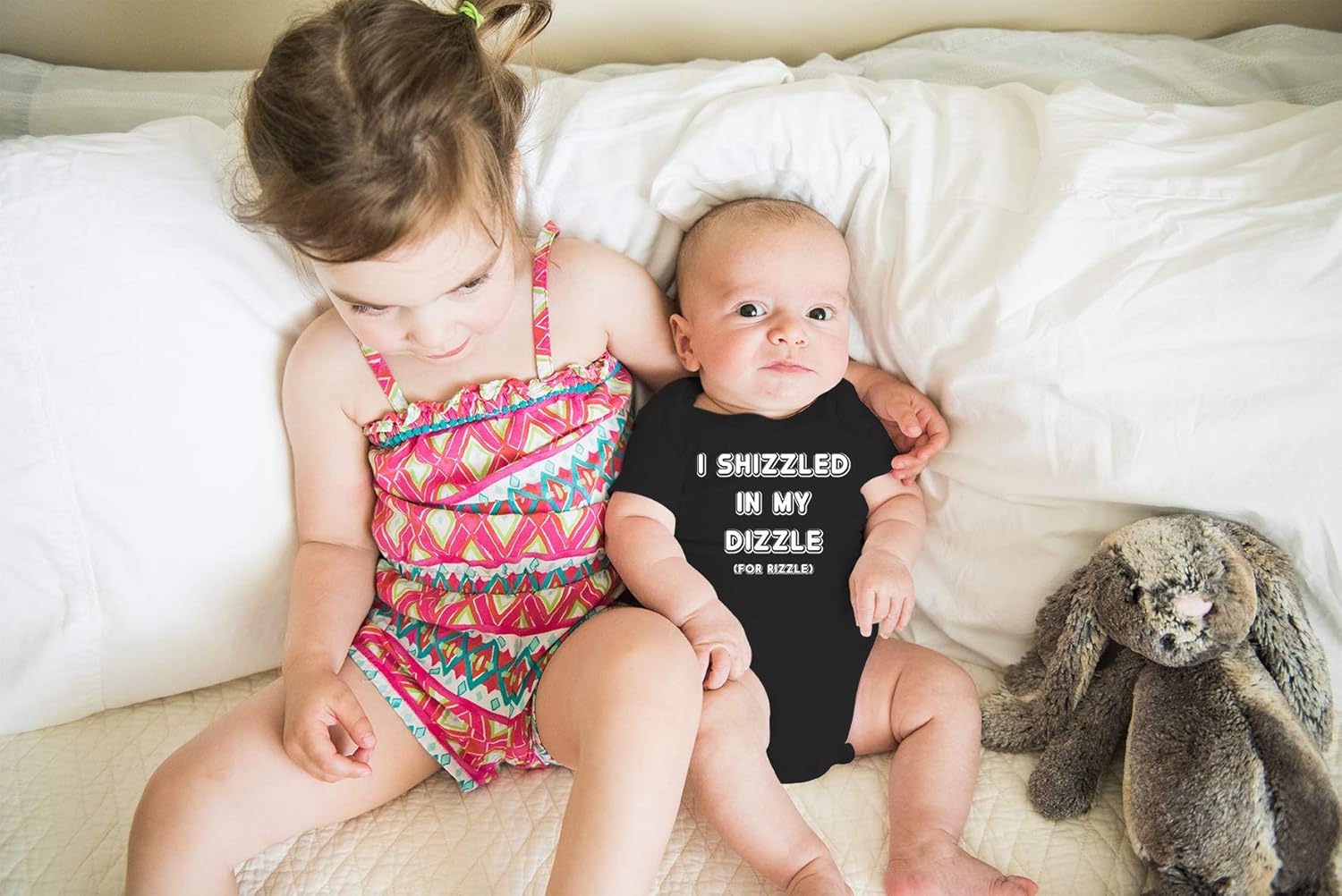 AW Fashions I Shizzled In My Dizzle, For Rizzle Baby Bodysuit Newborn Apparel Outfit for Boys or Girls - Image 4