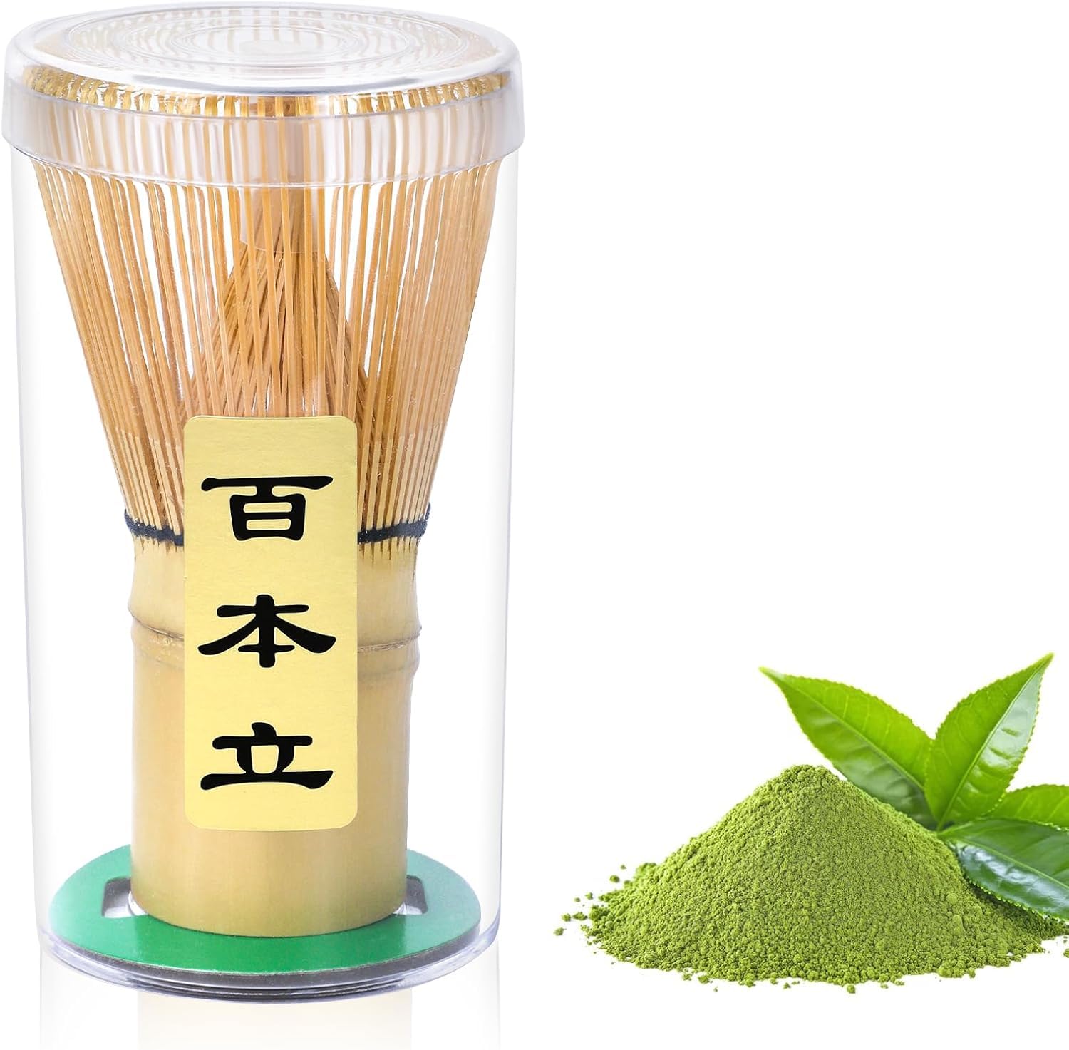 Matcha Whisk, U-HOOME Handcrafted Bamboo Whisk for Matcha Powder, 100-Prong Traditional Japanese Matcha Stirrer Wisk Mixer Brush for Tea Ceremony, Tea Powder & Latte