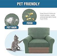 Vista 314 de H.VERSAILTEX Multi-Pieces Sofa Covers Stretch Couch Covers Form Fitted Seats and Back Cushions Covers