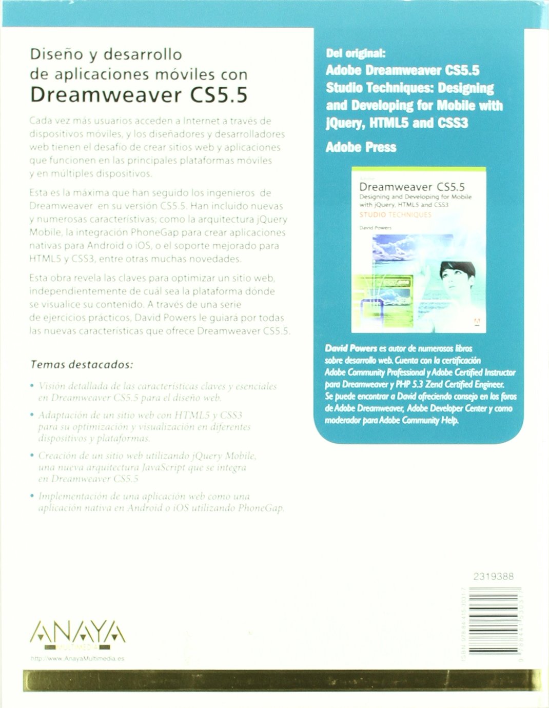 Diseno y desarrollo de aplicaciones moviles con dreamweaver CS5.5 / Design and development of mobile applications with Dreamweaver CS5.5