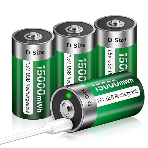 USB D Battery Lithium/15000mWh - 1.5V USB D Cell Batteries