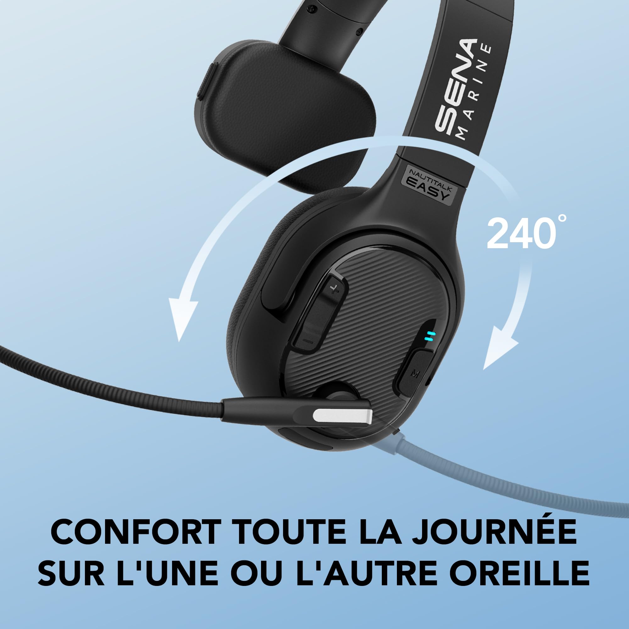 SENA Nautitalk Easy Casque de Communication intercom monaural à Maillage pour Oreille