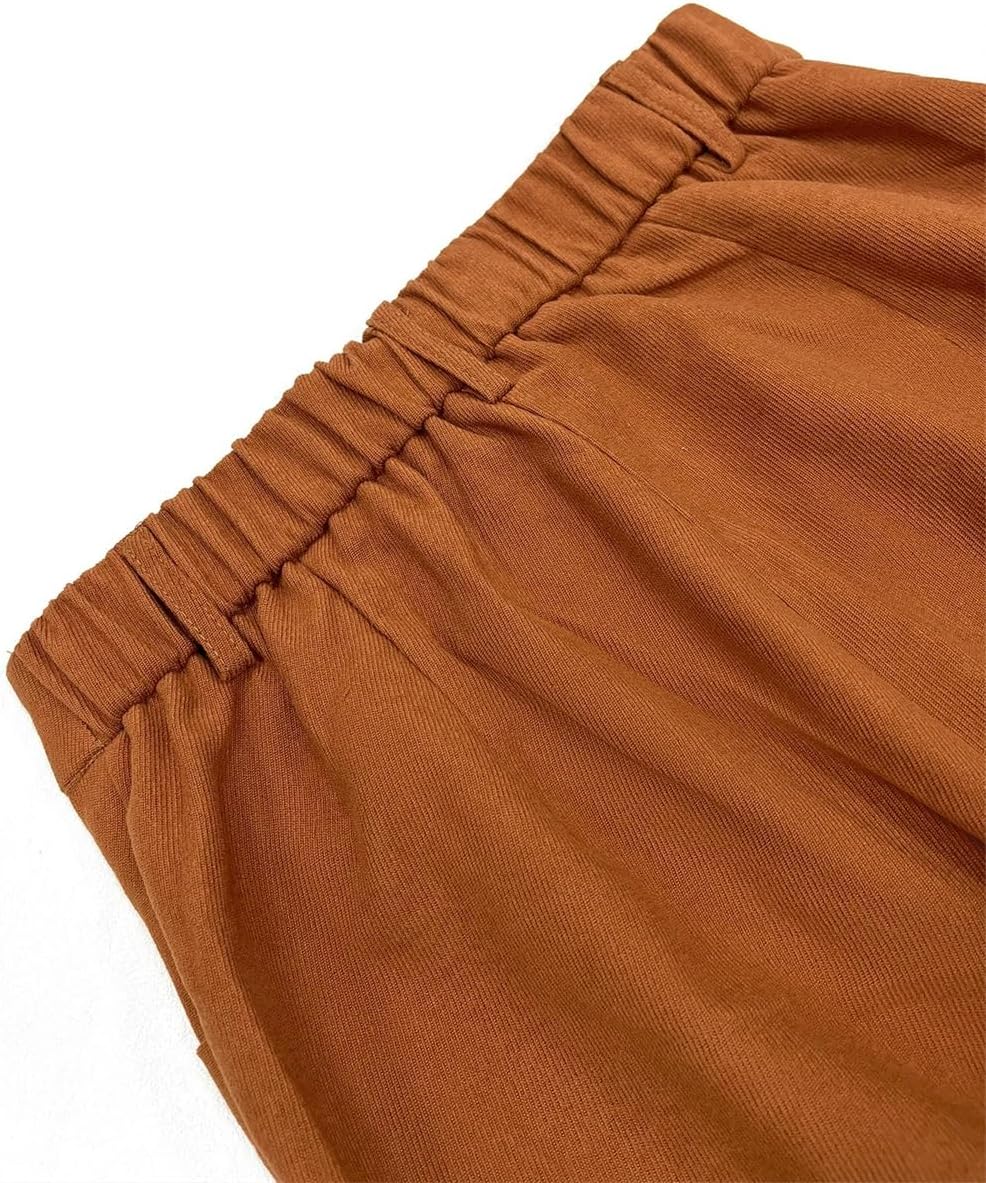 Women's Solid Color Pocket Button Front Wide Leg Pants
