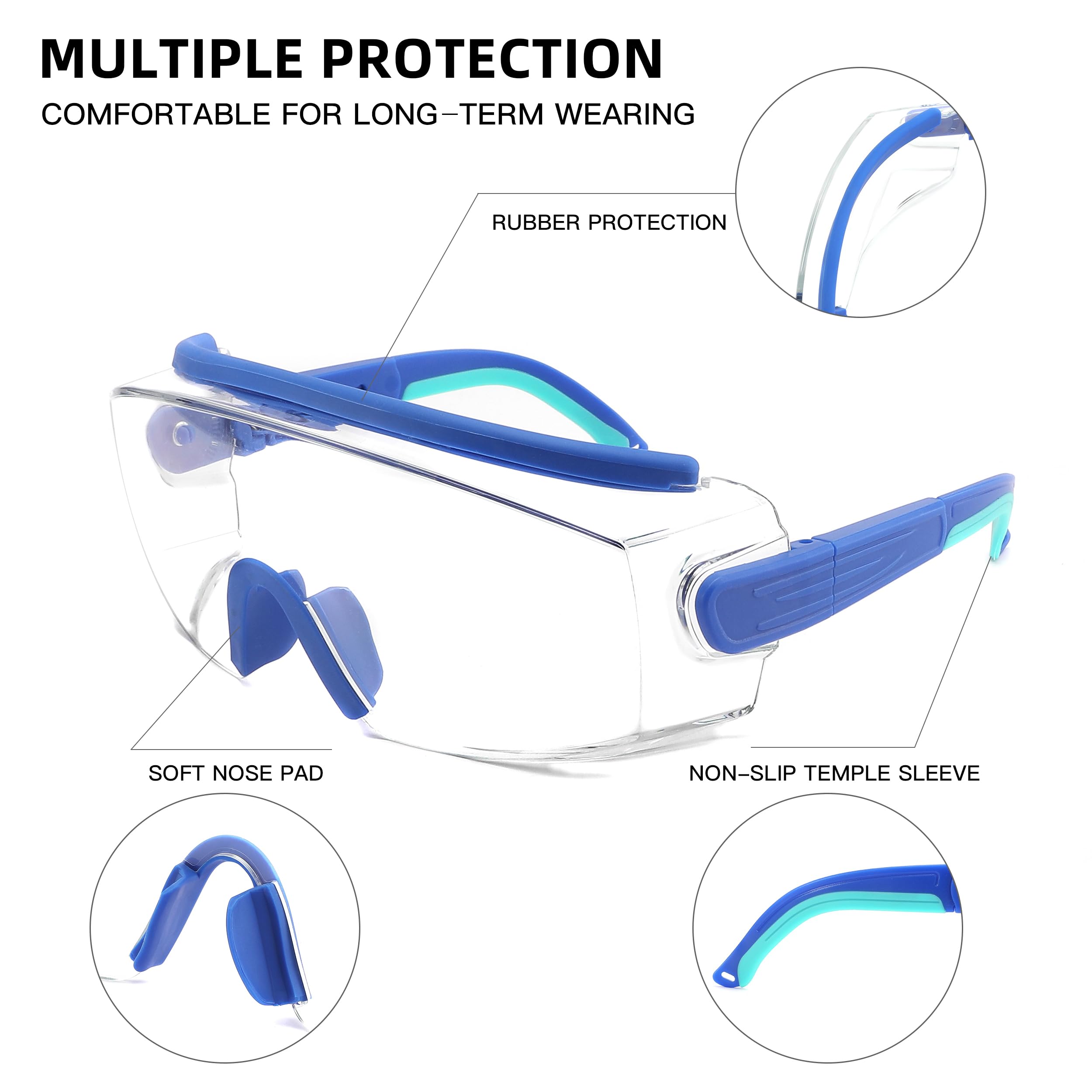Lunettes de sécurité anti-buée avec monture réglable pour homme et femme