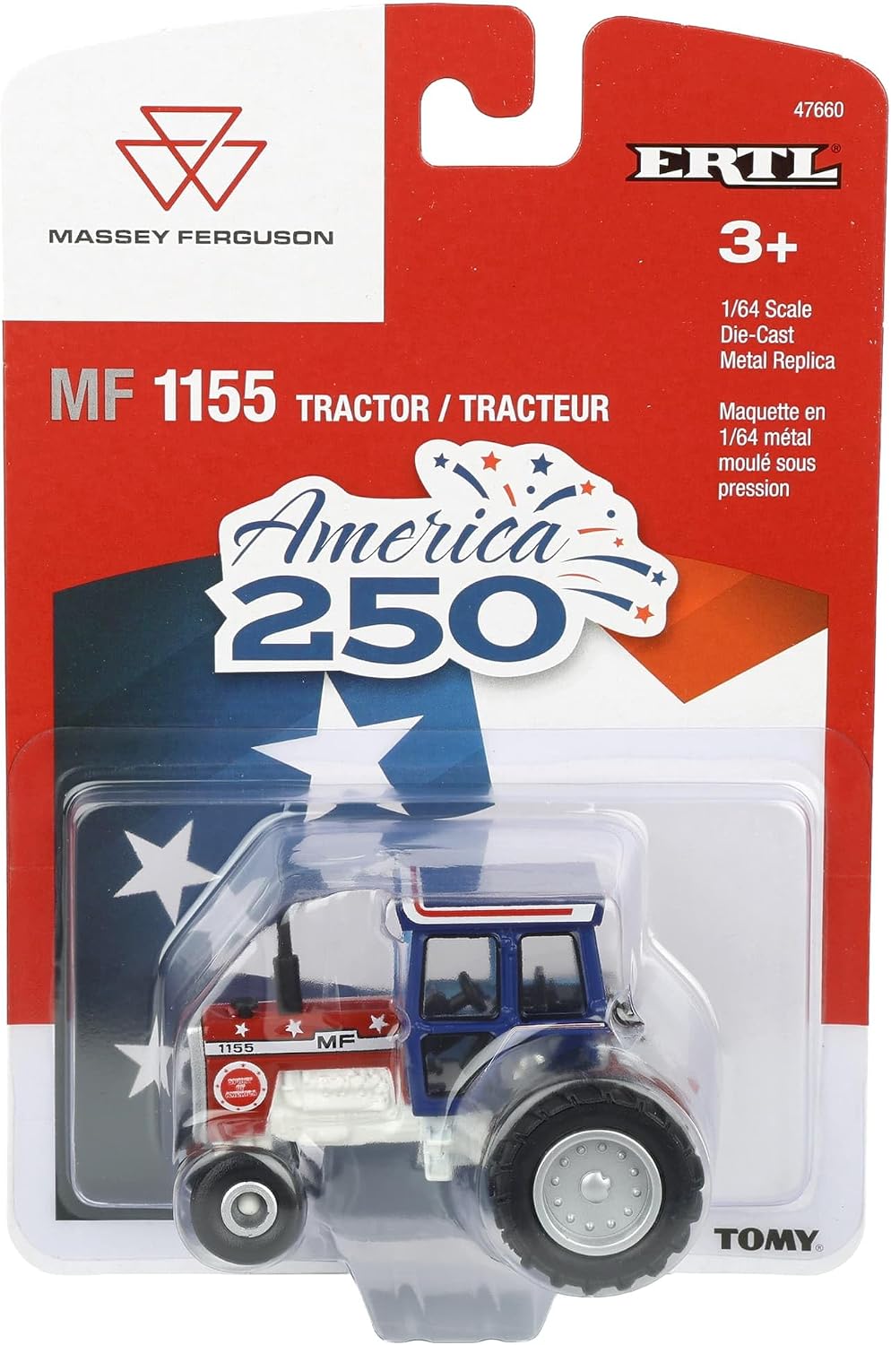 ERTL 1/64 Massey Ferguson 1155 Stars & Stripes Tractor USA 250th Anniversary Edition 47660