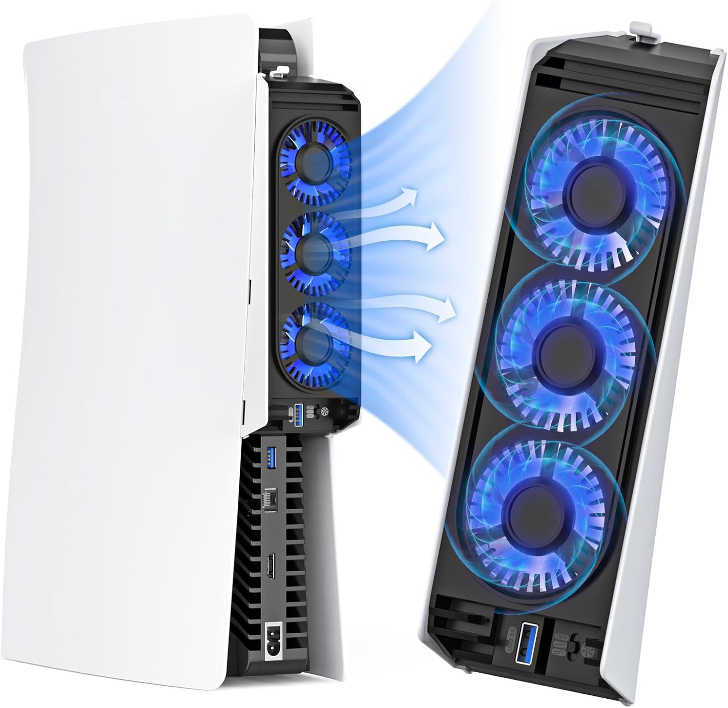 PS5 Cooling Fan with Led Light, Quiet PS5 Fan Cooling Fan HUIJUTCHEN