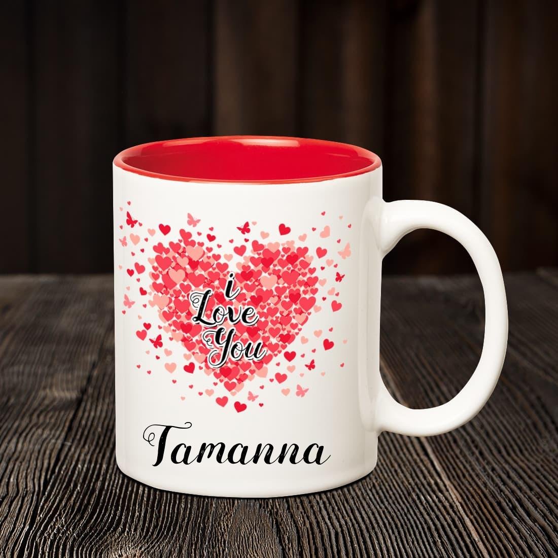Buy Huppme I Love You Tamanna Personalized Name Mug, 350 ml, Inner