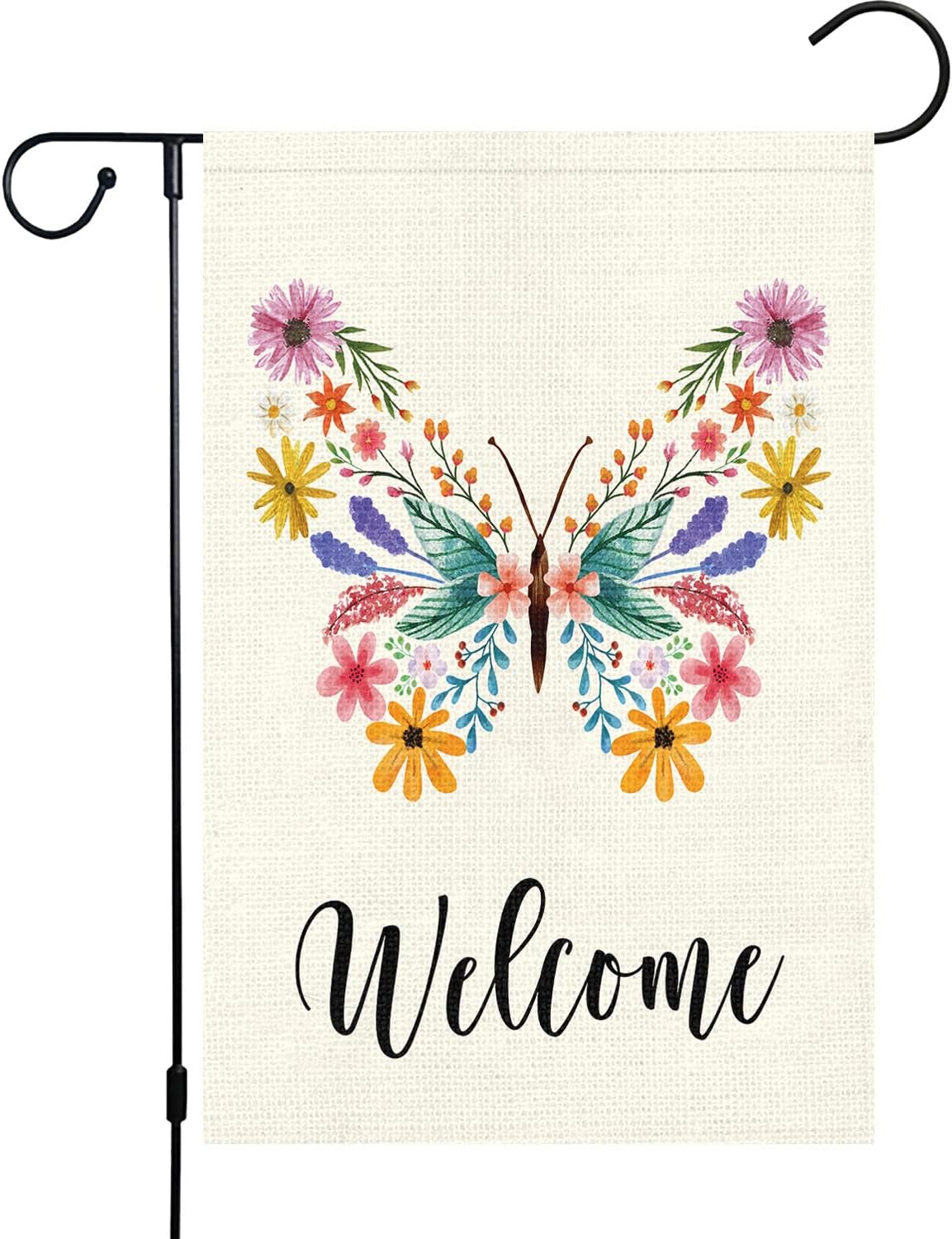 Louise Maelys Spring Butterfly Garden Flag 12x18