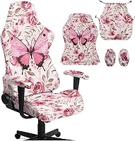 Vista 23 de Peacock Gaming Chair Slipcover with Zipper Computer Chair Covers Strtchable 4pcs Ergonomic Gamer Chairs Protector for Adults,Blue