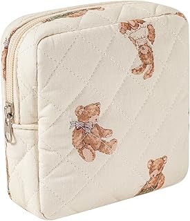 Pequeña bolsa de maquillaje de algodón acolch...