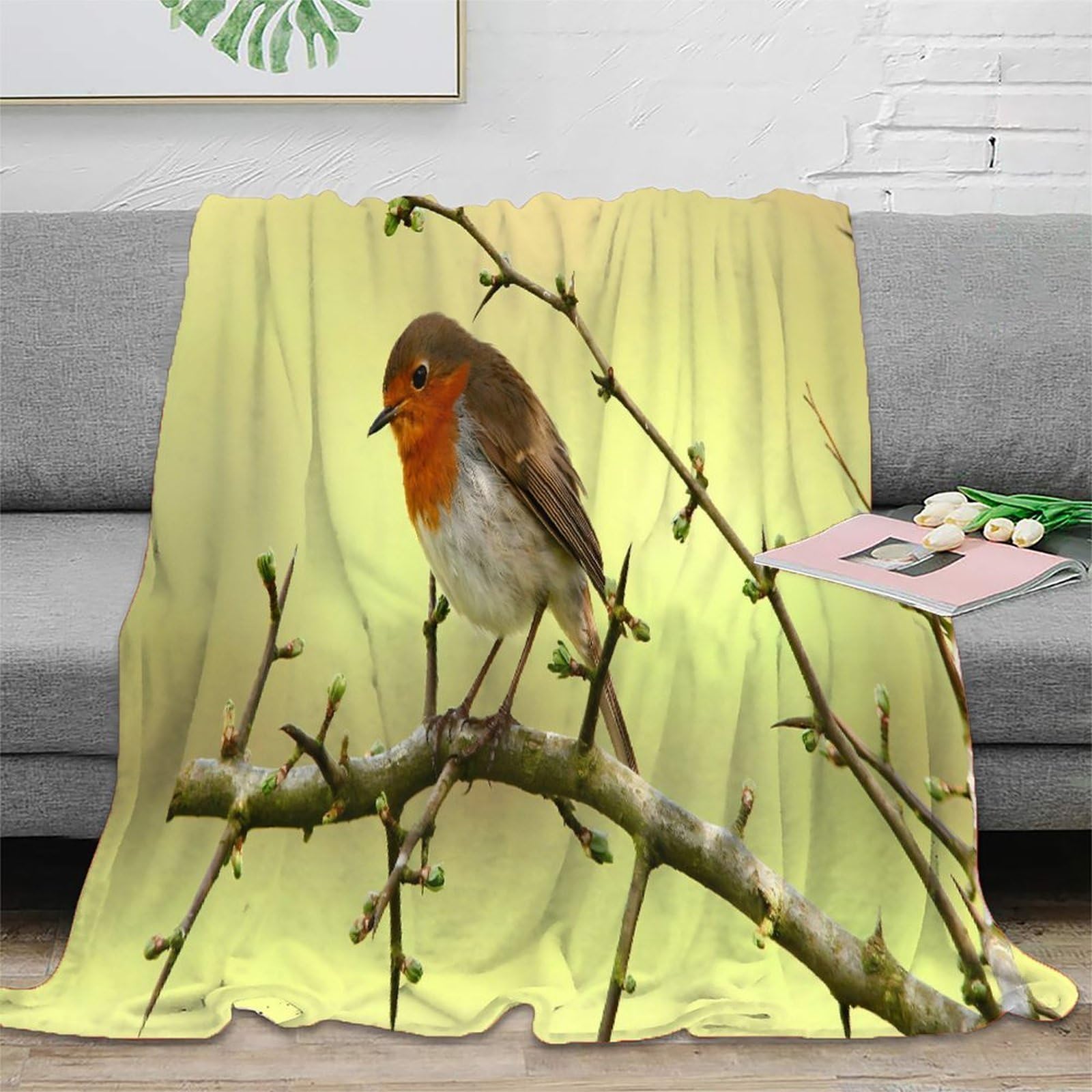 Couverture microfibre antistatique et douce motif faune 3D