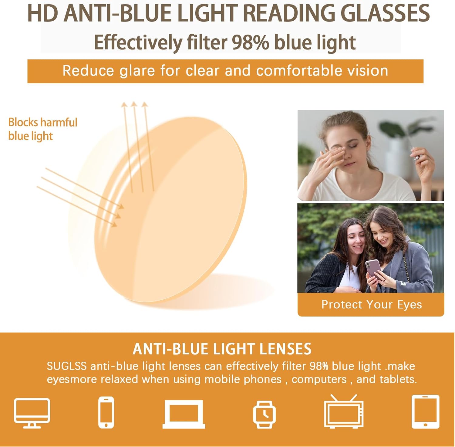 K.LAVER Photochromic Progressive Reading Glasses Multifocus Anti-blue Light Men's Computer Metal Women's Reading Glasses 1.0x - Image 7