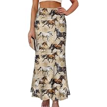 Womens Hawaii Skirts High Waist Long Skirt Side Zipper Stretch Skirt Lightweight Long Maxi Skirts Y2k Skirt Summer