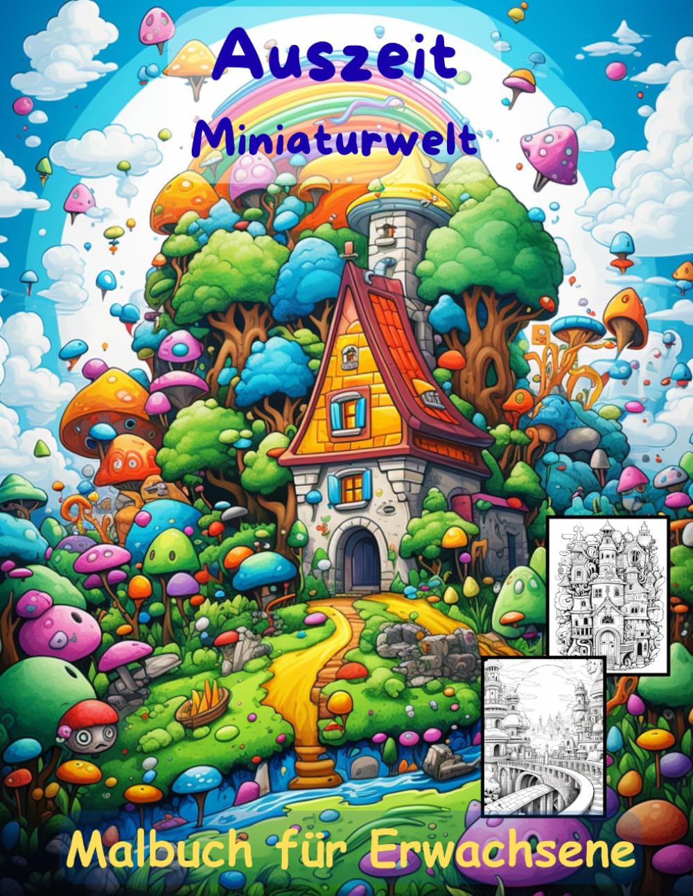 AUSZEIT Miniaturwelt -Malbuch für Erwachsene -Entspannung und Stressabbau: -Ausmalbilder -nimm dir Zeit -für dich -50 atemberaubende Motive -Anti-Stress