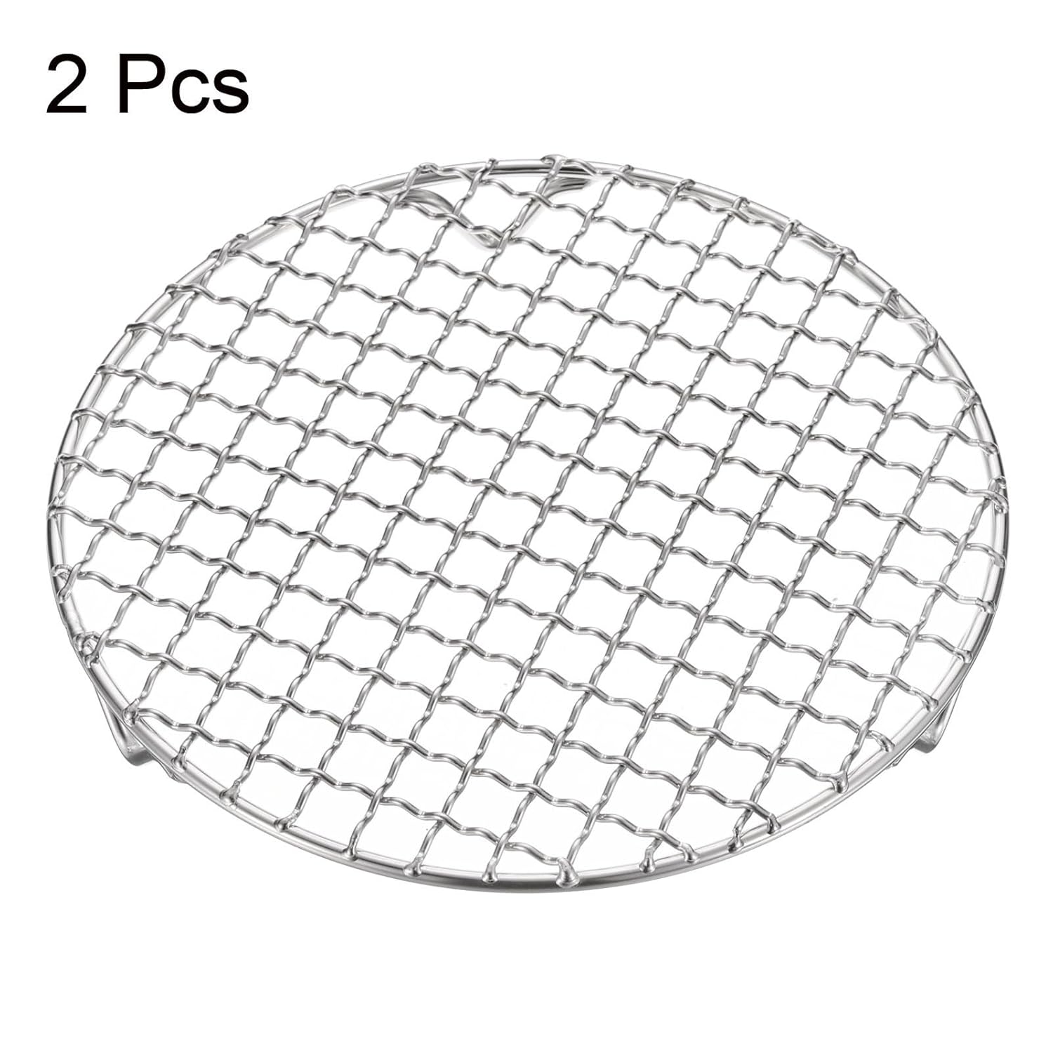 #US 2pcs Round Cooking Rack 7.5" 201 Stainless Steel Barbecue Grill with 20mm Legs