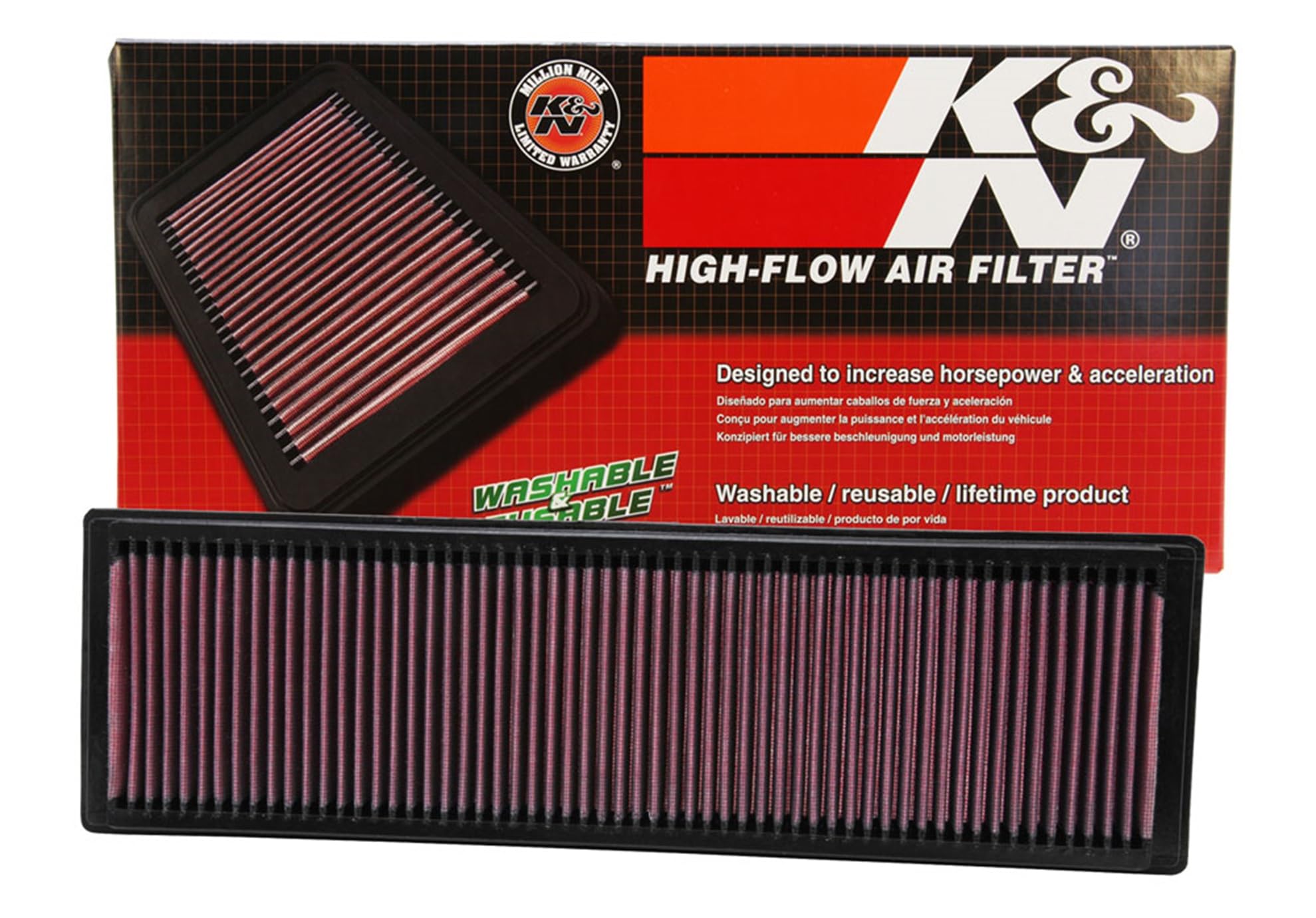 K&N High-Flow Original Lifetime Engine Air Filter: Increase Power: Premium, Washable: Compatible with 2006-2017 Volkswagen: Beetle, Golf, Jetta, Passat, 33-2331